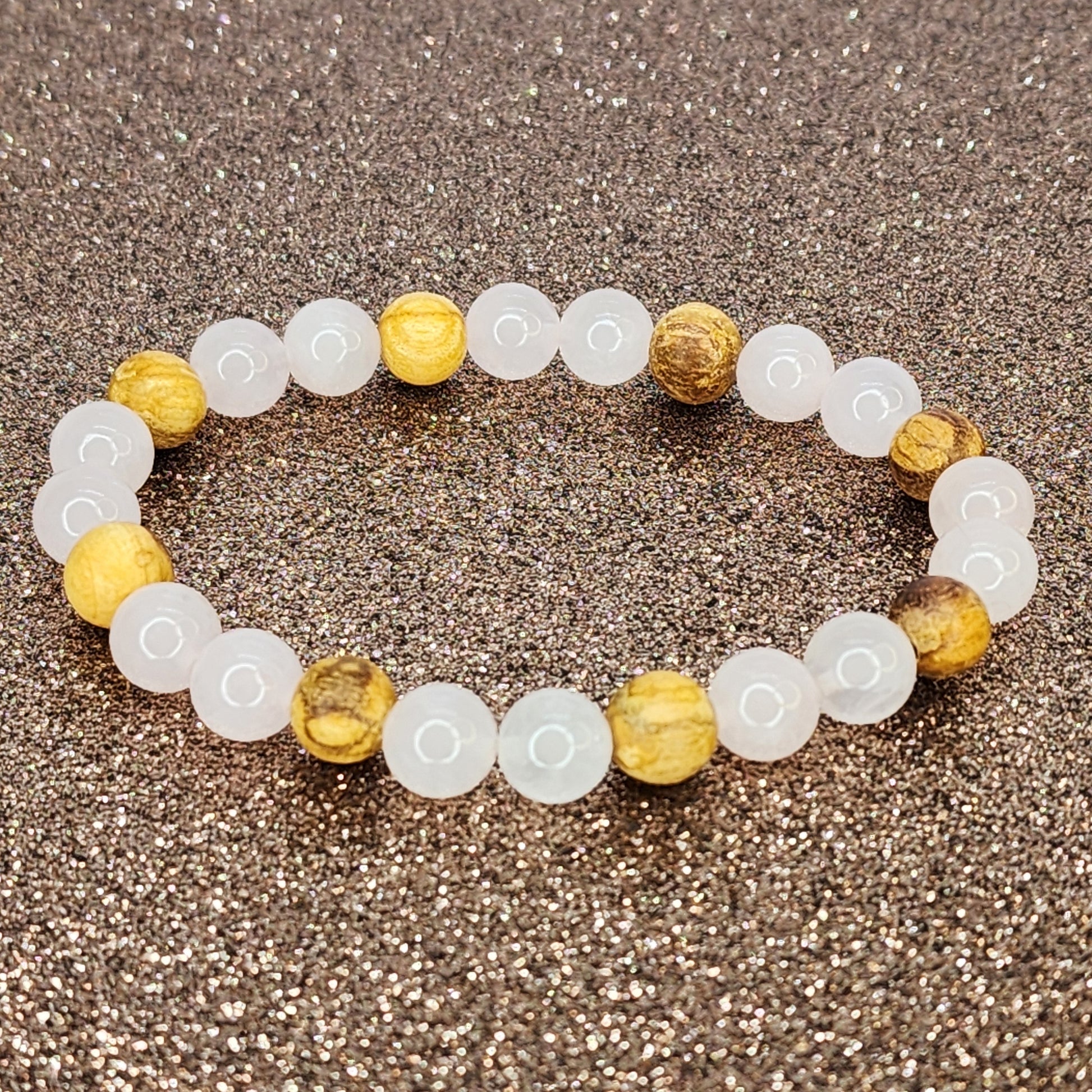 Bracelet Cœur Ancré - Quartz Rose & Palo Santo Fée de Laurier