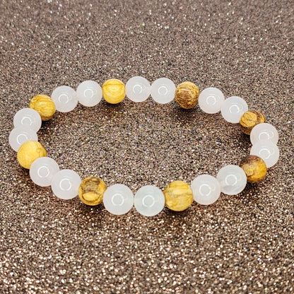 Bracelet Cœur Ancré - Quartz Rose & Palo Santo Fée de Laurier
