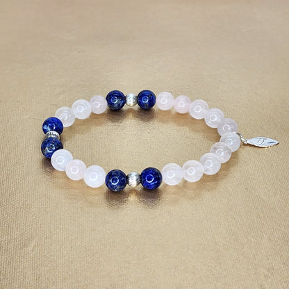Bracelet Harmonie Sacrée – Quartz - Lapis Lazuli & Argent Fée de Laurier