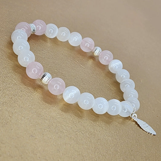 Bracelet - Sélénite - Quartz - Argent
