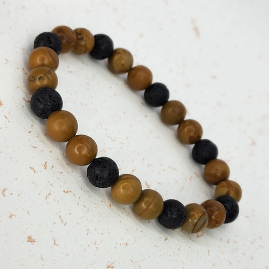 Bracelet Pure Ancrage - Lave - Fossile de Bois Fée de Laurier