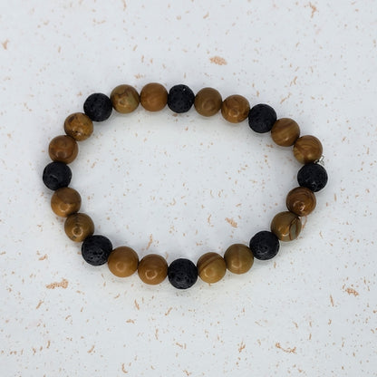 Bracelet Pure Ancrage - Lave - Fossile de Bois Fée de Laurier