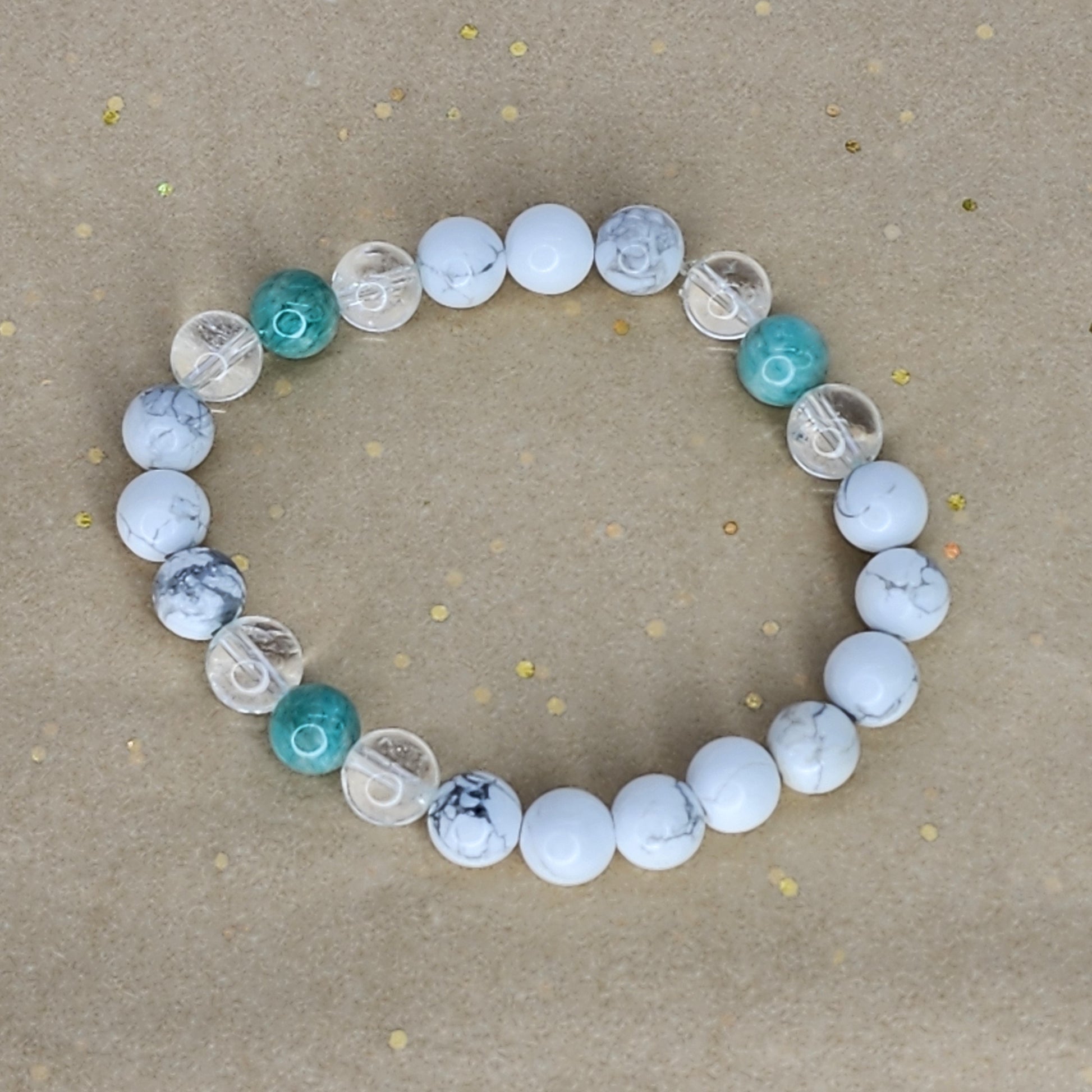 Bracelet Sérénité de Cristal – Howlite - Amazonite - Cristal Fée de Laurier
