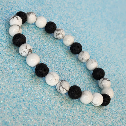 Bracelet Sérénité Volcan - Howlite - Lave Fée de Laurier