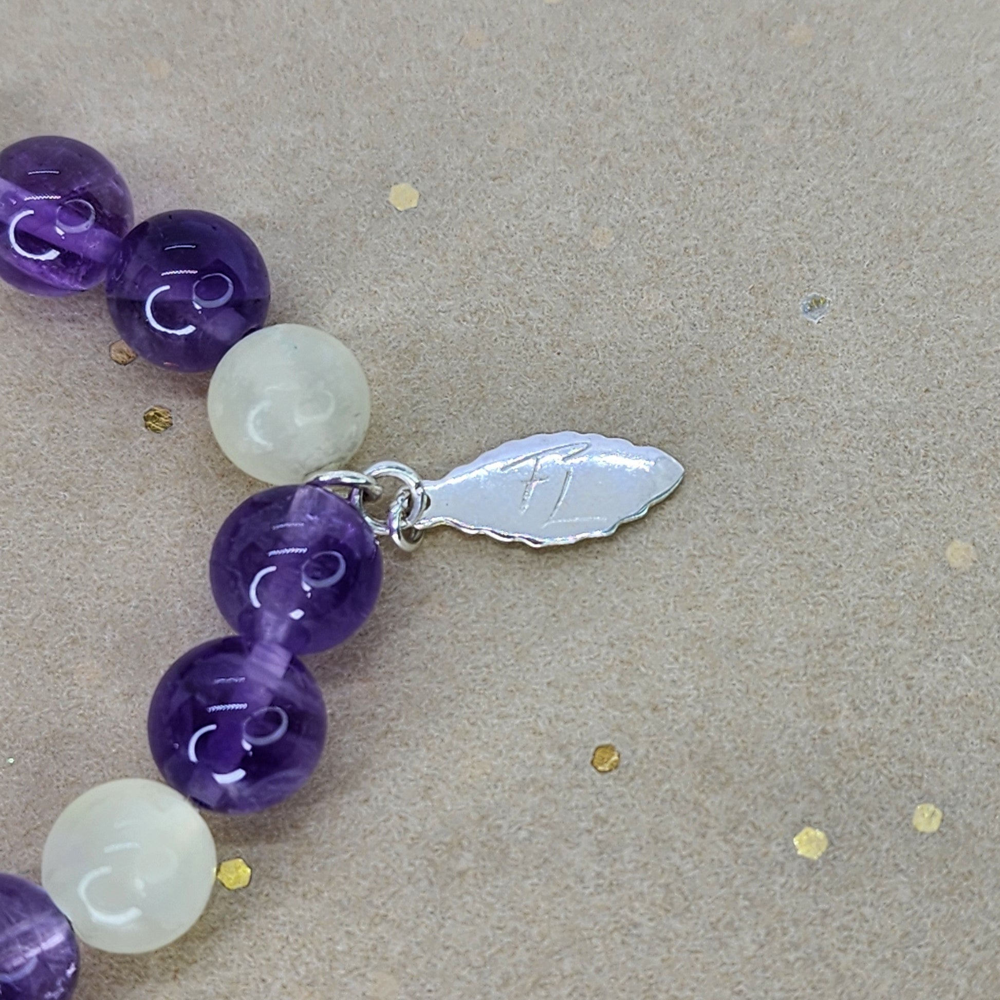 Bracelet Richesse Intérieure - Améthyste - Jade & Argent Fée de Laurier