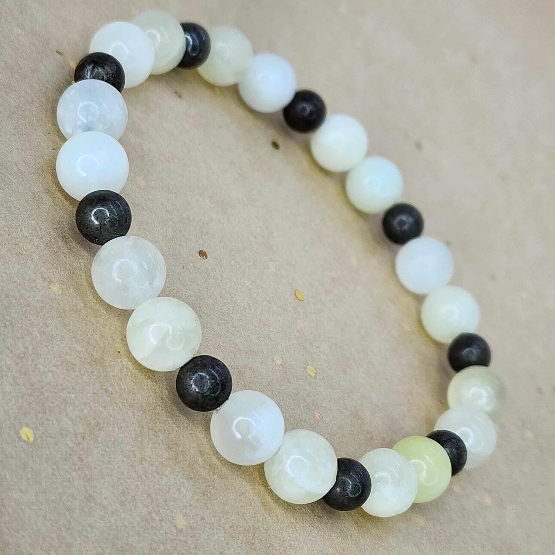 Bracelet Harmonie Dorée - Jade Verte - Pyrite Fée de Laurier