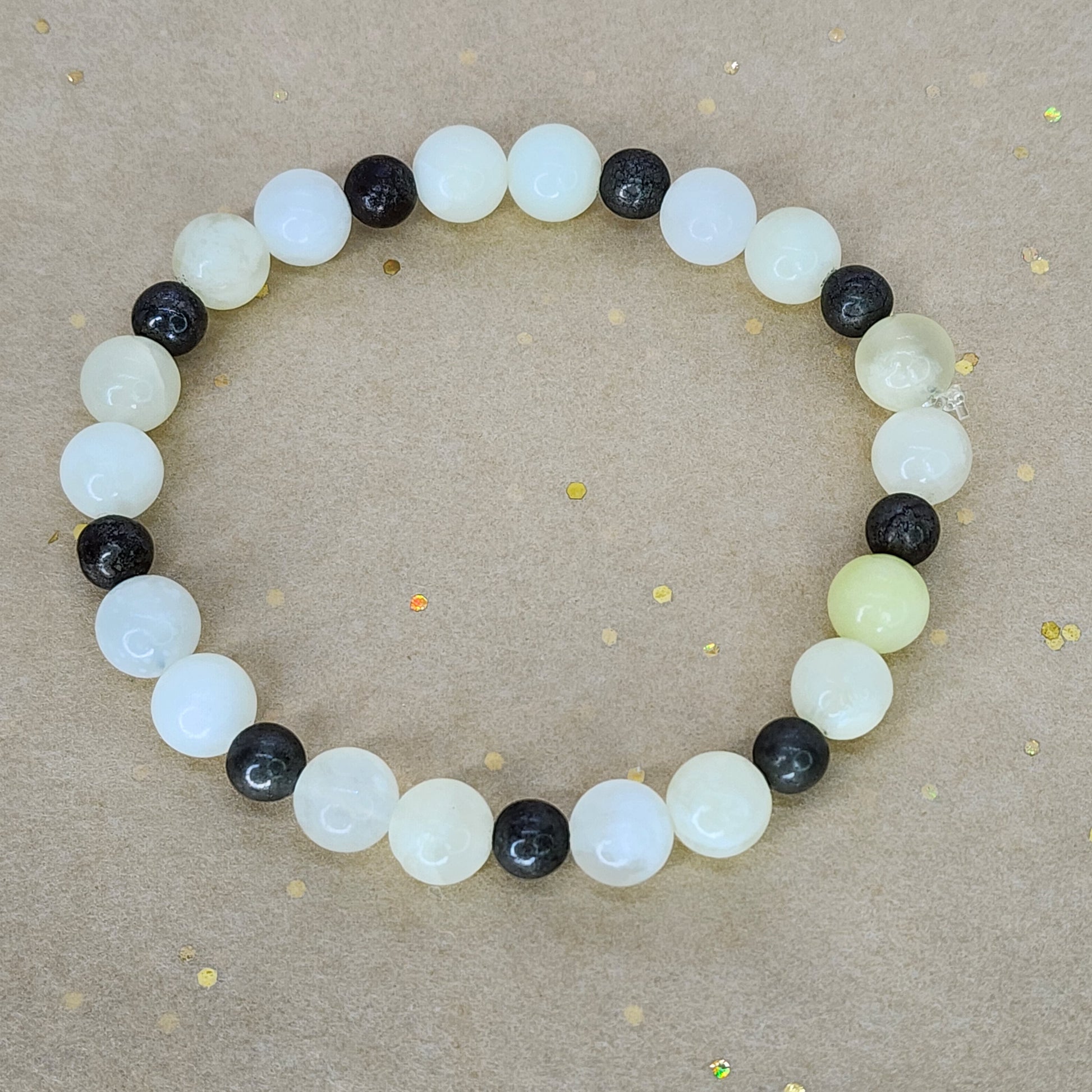 Bracelet Harmonie Dorée - Jade Verte - Pyrite Fée de Laurier