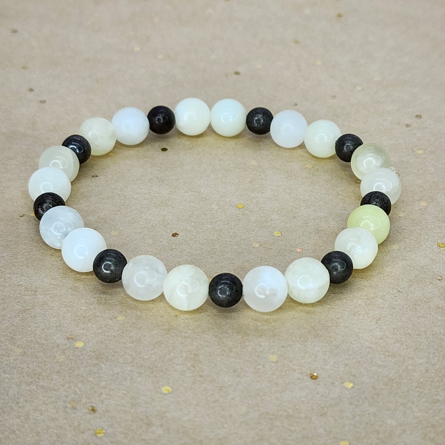 Bracelet Harmonie Dorée - Jade Verte - Pyrite Fée de Laurier