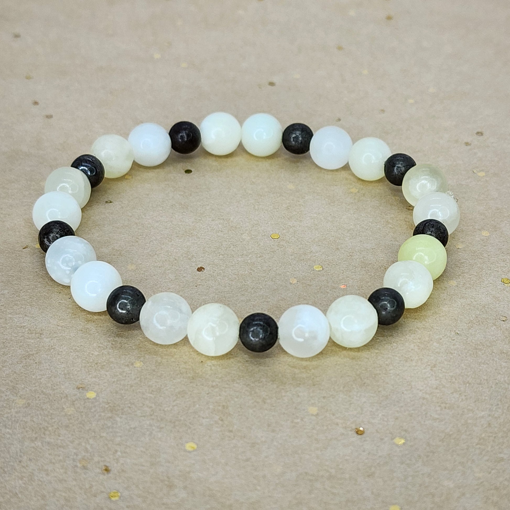 Bracelet Harmonie Dorée - Jade Verte - Pyrite Fée de Laurier