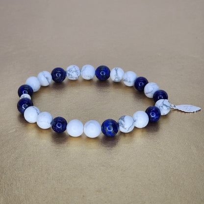 bracelet énergétique en pierres naturelles et en argent 925 fée de laurier