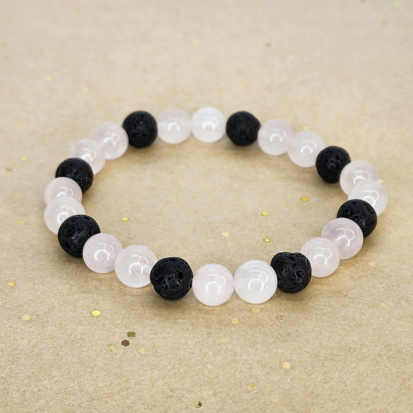 Bracelet Douceur Volcanique – Quartz Rose - Lave Fée de Laurier