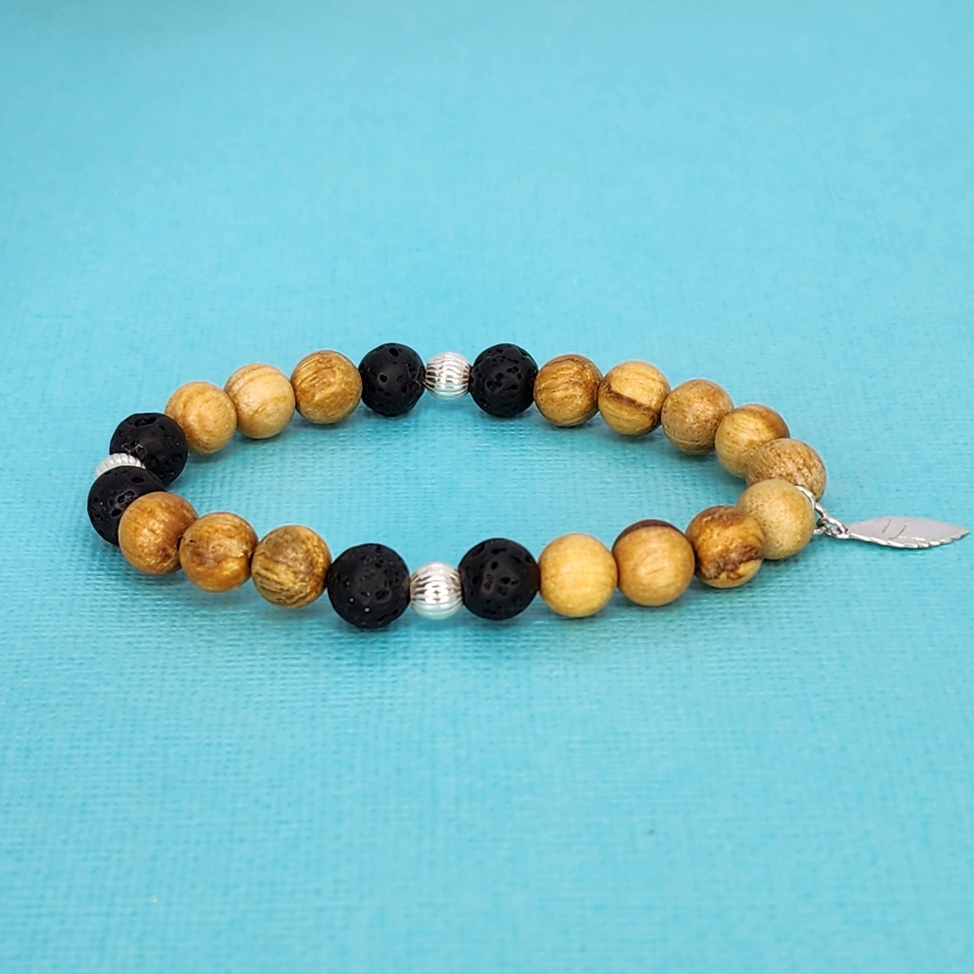 Bracelet Sagesse Posée - Lave, Palo Santo & Argent Fée de Laurier