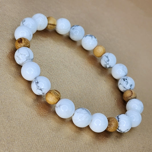 Bracelet Connexion Ancestrale - Howlite - Palo Santo