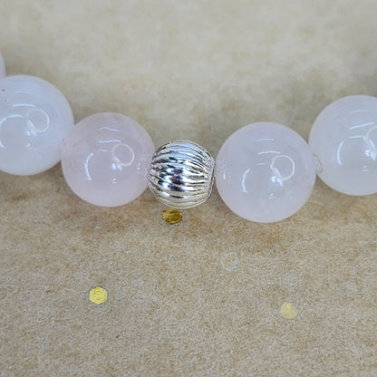 Bracelet Cœur de Lumière – Quartz Rose & Argent 925 Fée de Laurier