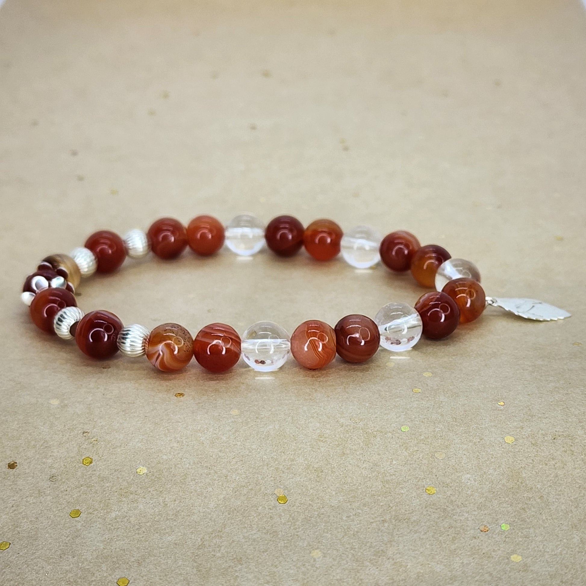 Bracelet Eclat Vital - Cornaline - Cristal & Argent 925 Fée de Laurier