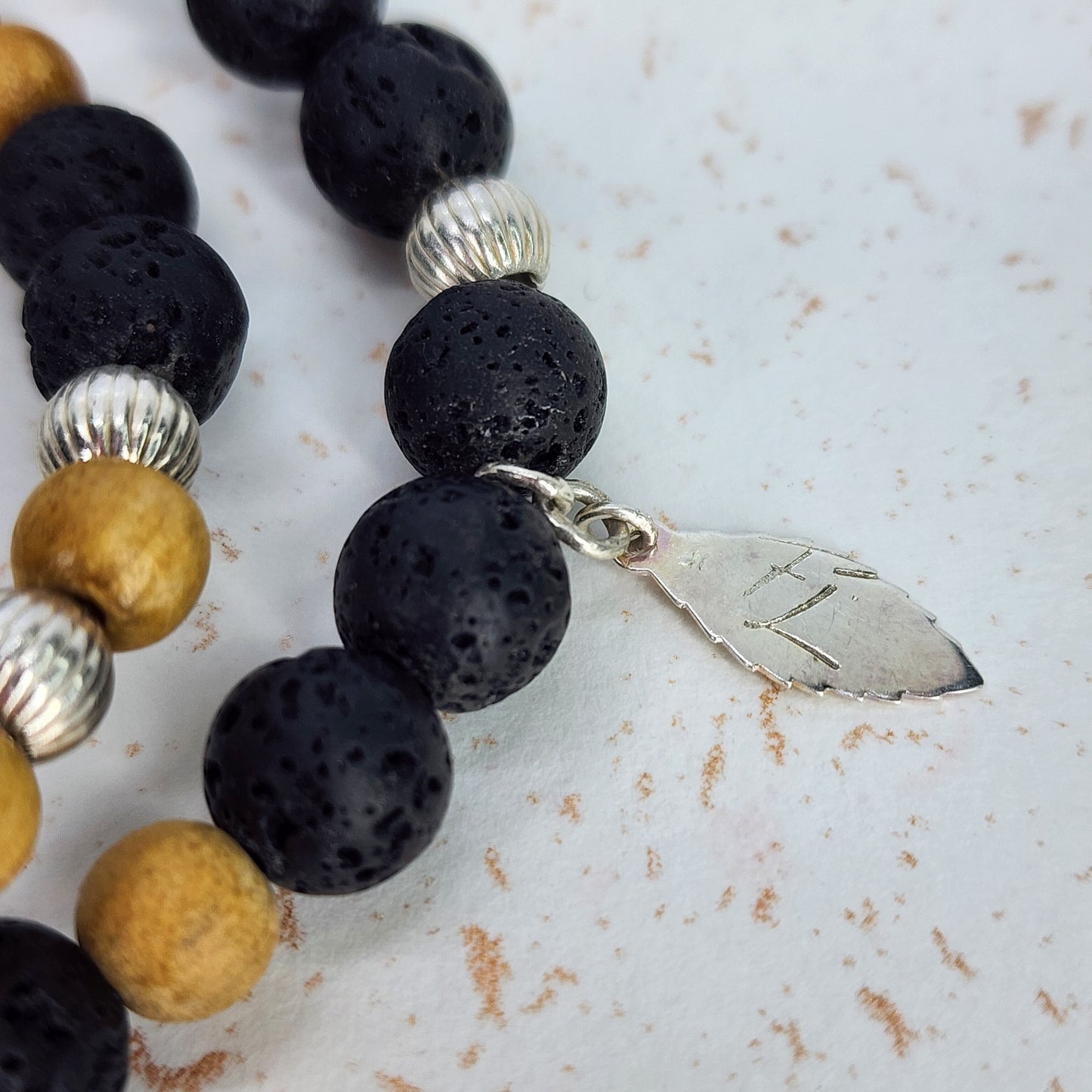 Energie Ancestral – Pierre de Lave, Palo Santo & Argent 925 Fée de Laurier