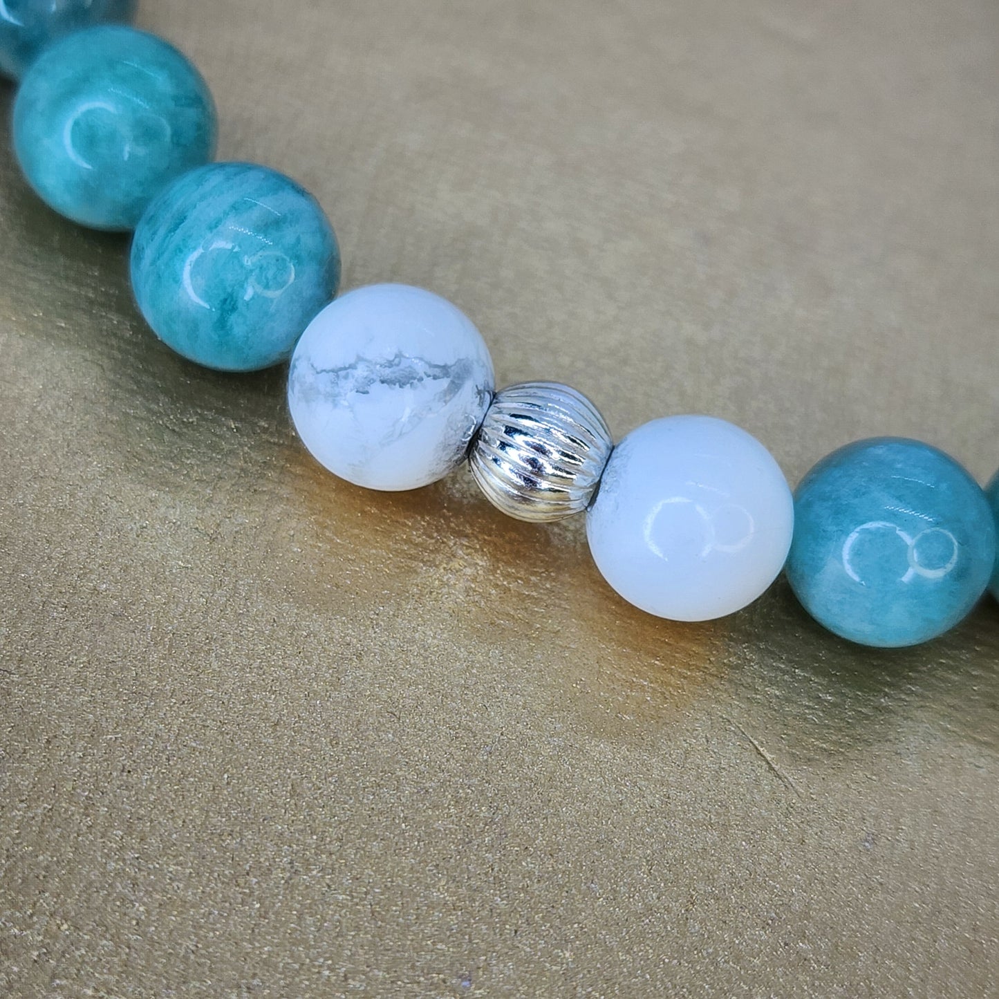 Bracelet Confiance d'Azur - Amazonite - Howlite & Argent Fée de Laurier