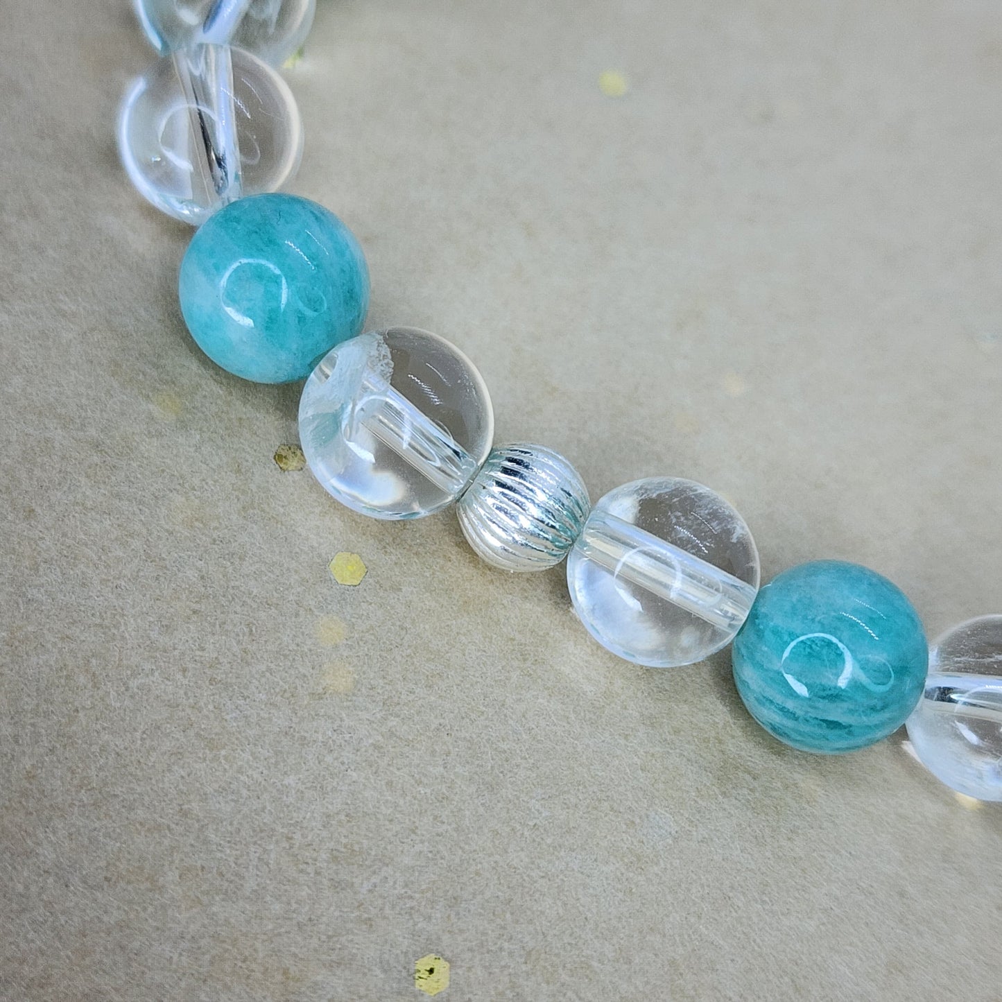 Bracelet Eclat Calme - Cristal - Amazonite & Argent Fée de Laurier