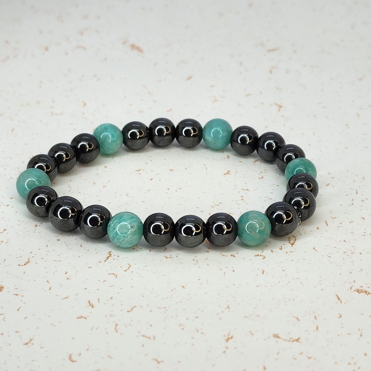Bracelet Connexion Vibrante - Hématite - Amazonite Fée de Laurier