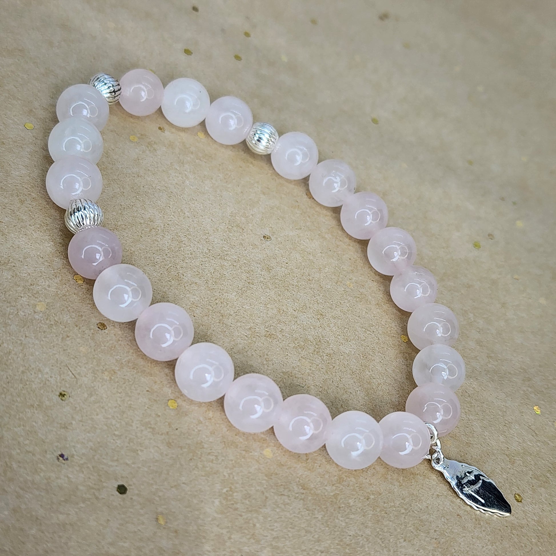 Bracelet Cœur de Lumière – Quartz Rose & Argent 925 Fée de Laurier