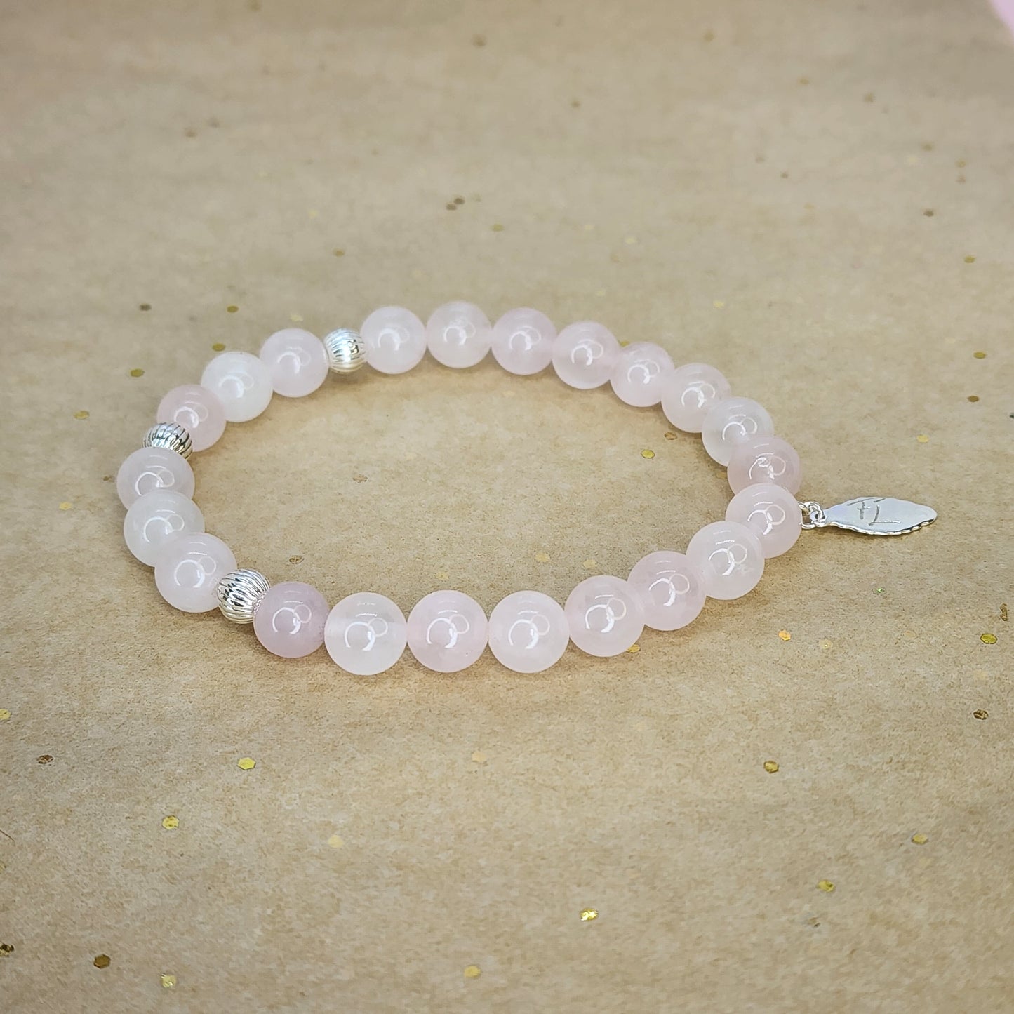 Bracelet Cœur de Lumière – Quartz Rose & Argent 925 Fée de Laurier