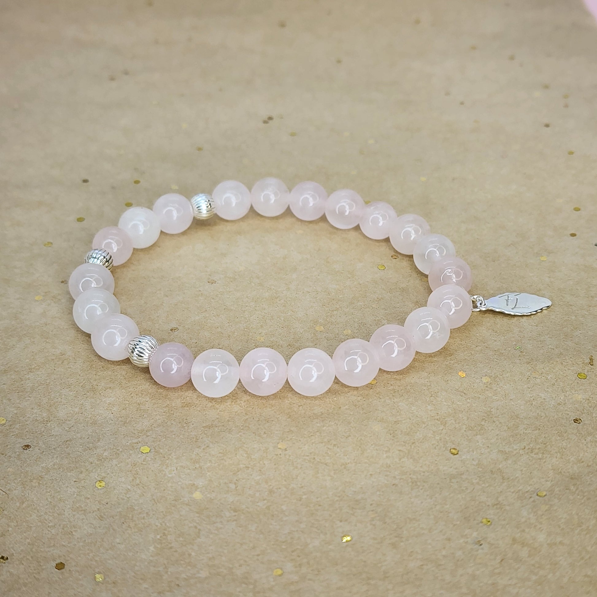 Bracelet Cœur de Lumière – Quartz Rose & Argent 925 Fée de Laurier