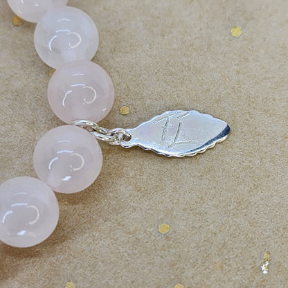 Bracelet Cœur de Lumière – Quartz Rose & Argent 925 Fée de Laurier