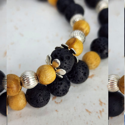 Energie Ancestral – Pierre de Lave, Palo Santo & Argent 925 Fée de Laurier